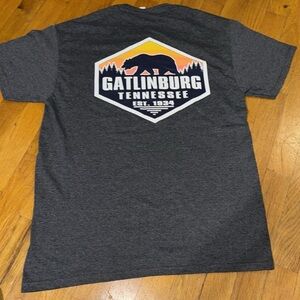 FOTL Fruit of The Loom GATLINBURG TN Gray Graphic Short Sleeve T-Shirt MED